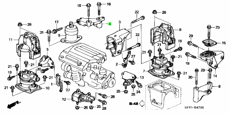 Buy Genuine Honda Sdba Sdb A Bracket Engine Side