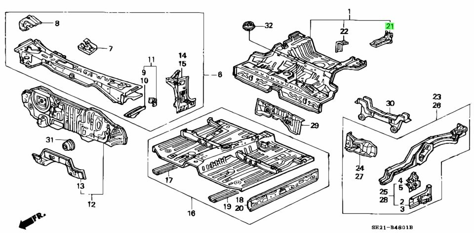 Honda Sh Zz Sh Zz Stiffener Rr Jack Up