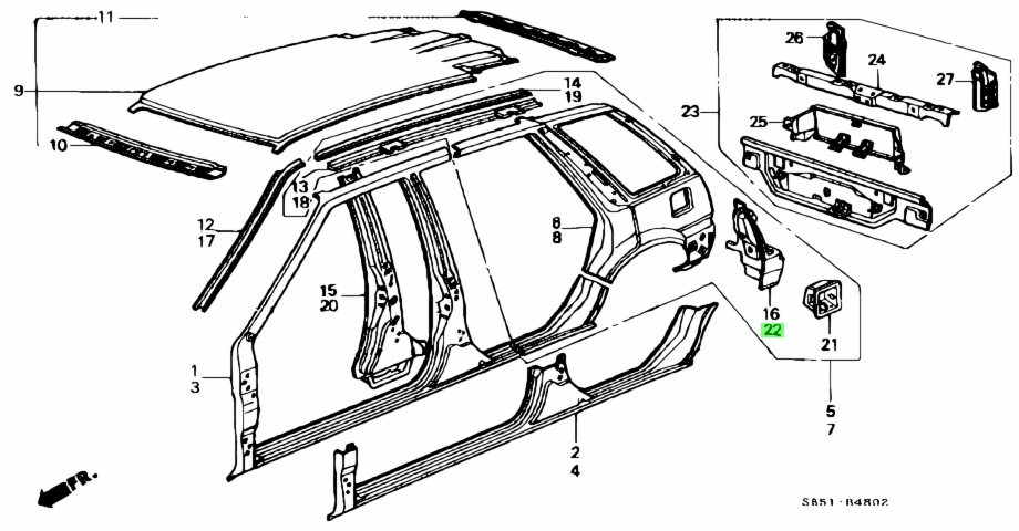 Buy Genuine Honda Sb Zz Sb Zz Gutter Comp L Rr