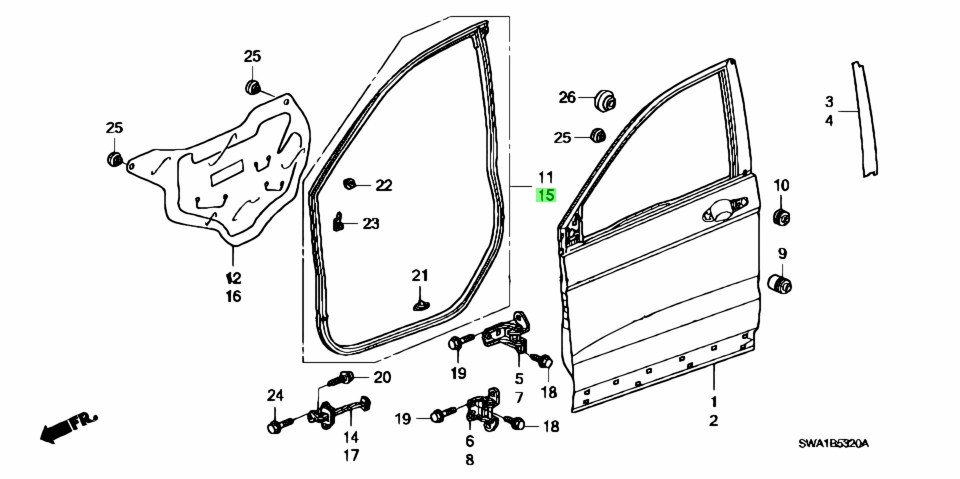 Buy Genuine Honda Swaa Swa A Weatherstrip L Fr Door