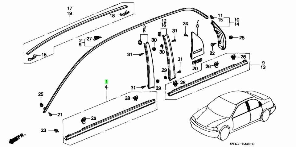 Buy Genuine Honda Sv A Sv A Molding Assy R Fr