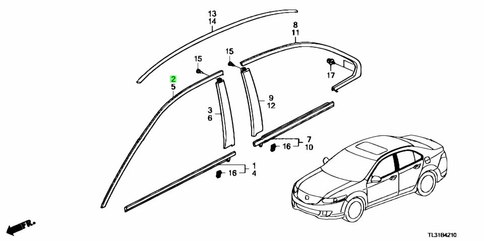 Buy Genuine Honda Tl Tl Molding Assy R Fr