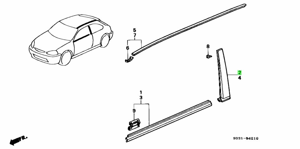 Buy Genuine Honda S S Garnish R Fr Door Sash