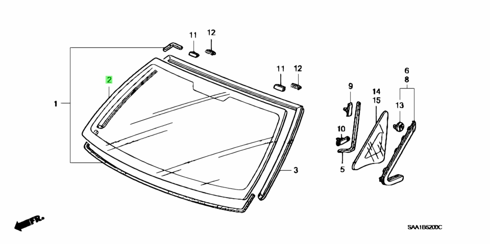 Buy Genuine Honda Saaj Saa J Glass Fr Windshield