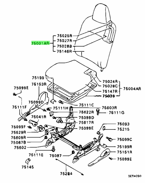 Buy Genuine Mitsubishi Mb Back Assy Fr Seat Rh Prices Fast