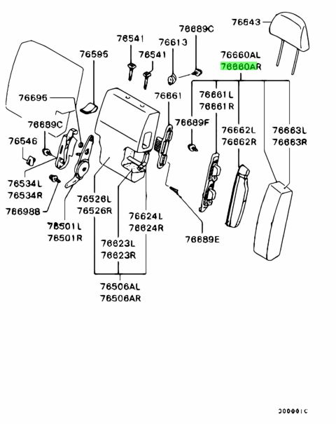 Buy Genuine Mitsubishi Mr Back Assy Rd Seat Side Rh For