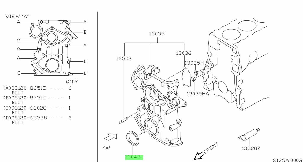 Buy Genuine Nissan J J Seal Oil Crankshaft Front