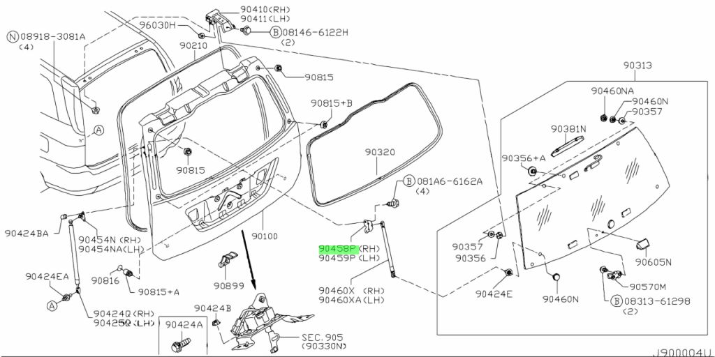 Buy Genuine Nissan Cn Cn Bracket Hatch Glass Stay