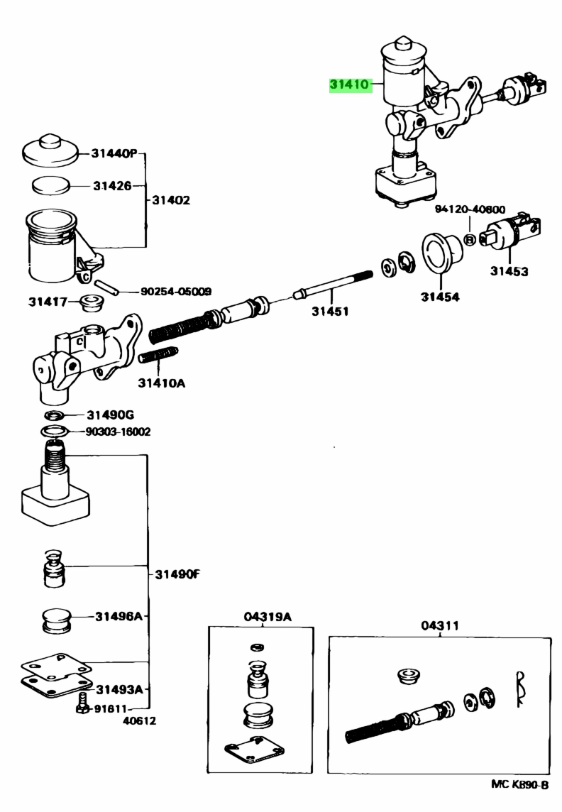 Toyota Cylinder Assy Clutch Master