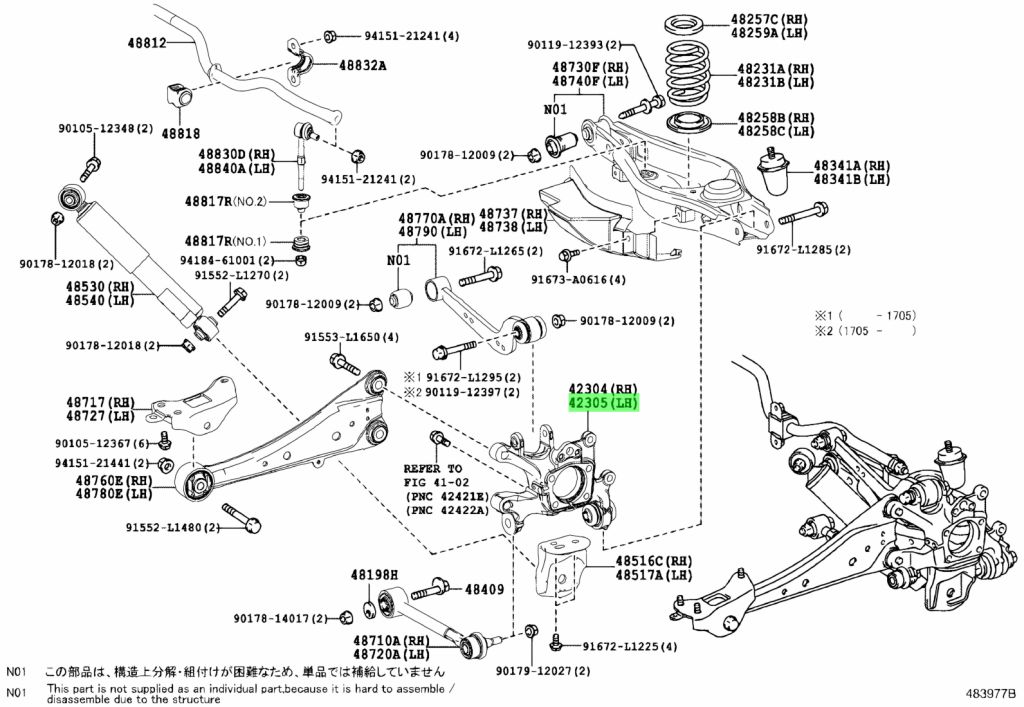 Buy Genuine Toyota Carrier Sub Assy Rear Axle