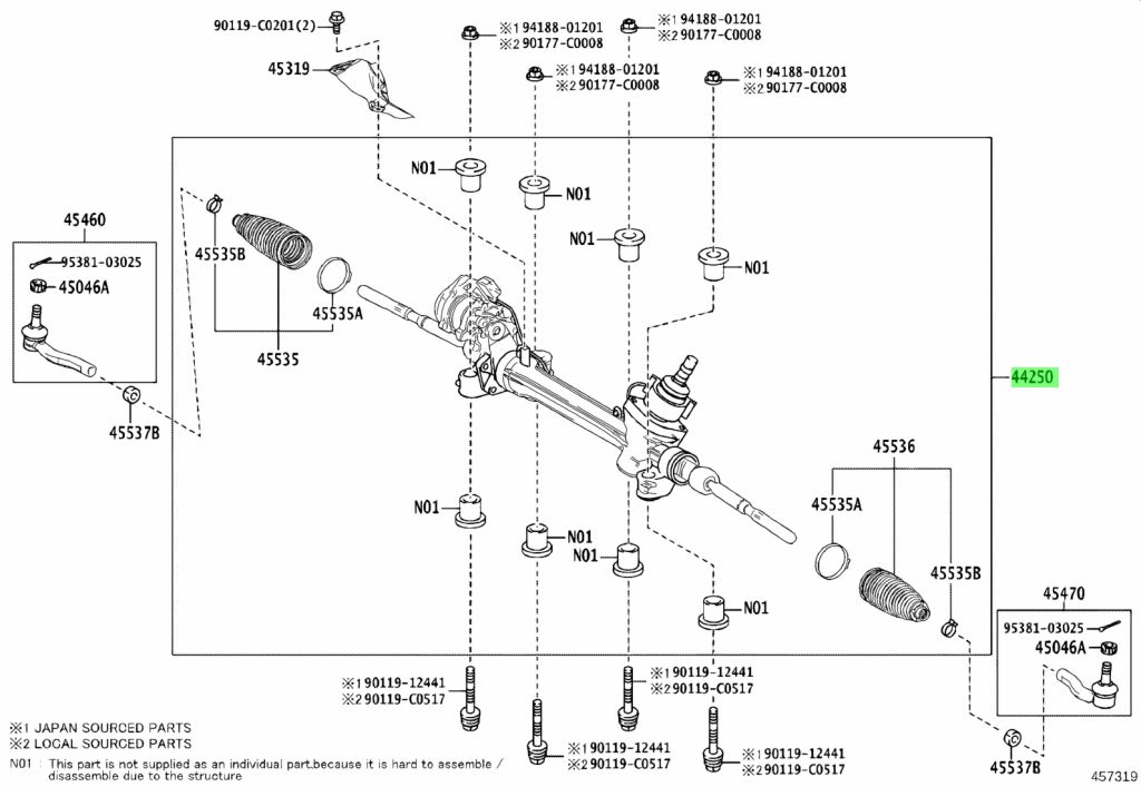 Buy Genuine Toyota Gear Assy Power Steering