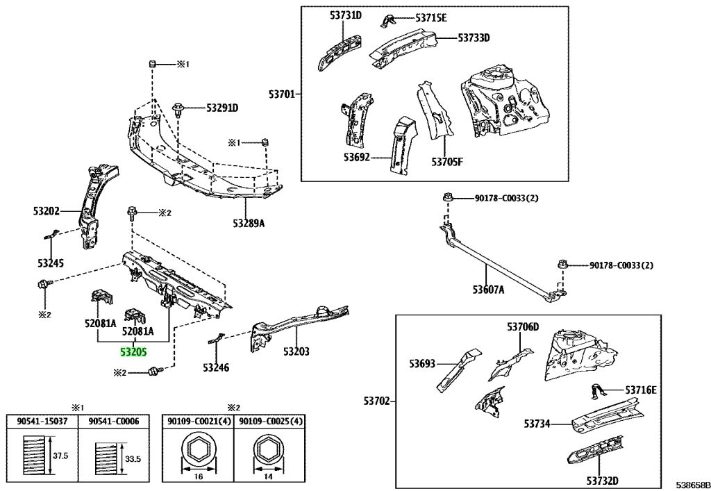 Buy Genuine Toyota Support Sub Assy Radiator