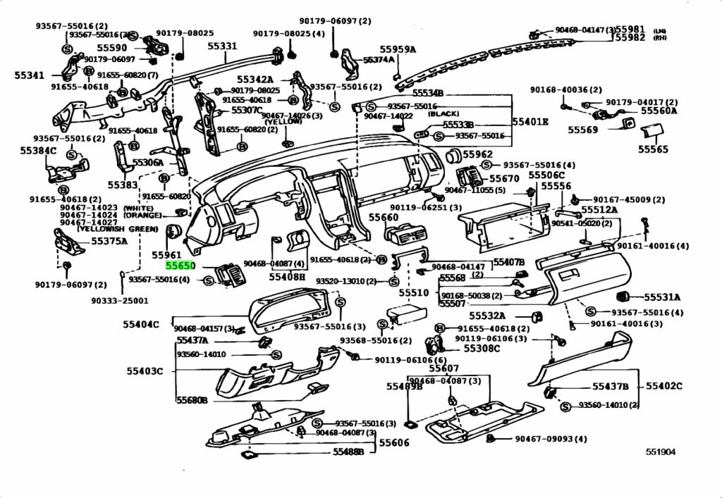 Toyota Register Assy Instrument