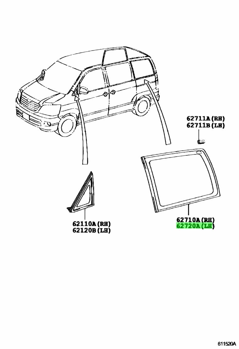 Toyota Window Assy Quarter Lh