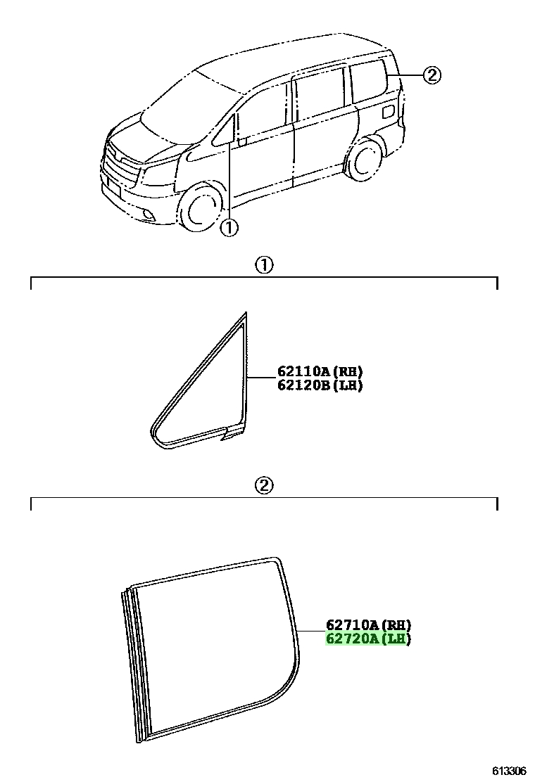 Toyota Window Assy Quarter Lh