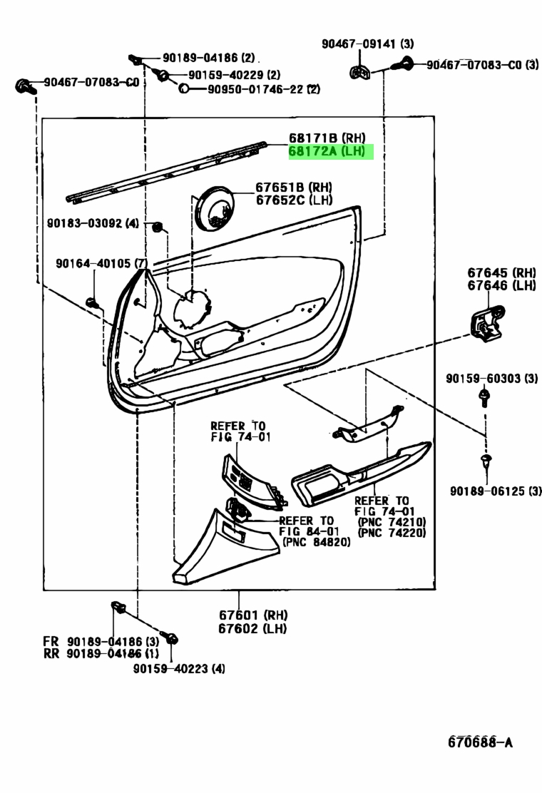 Buy Genuine Toyota Weatherstrip Front Door