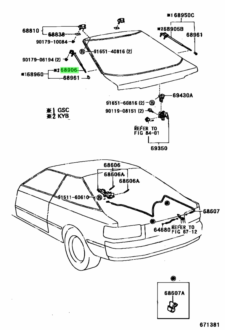 Toyota Stay Sub Assy Back Door Lh