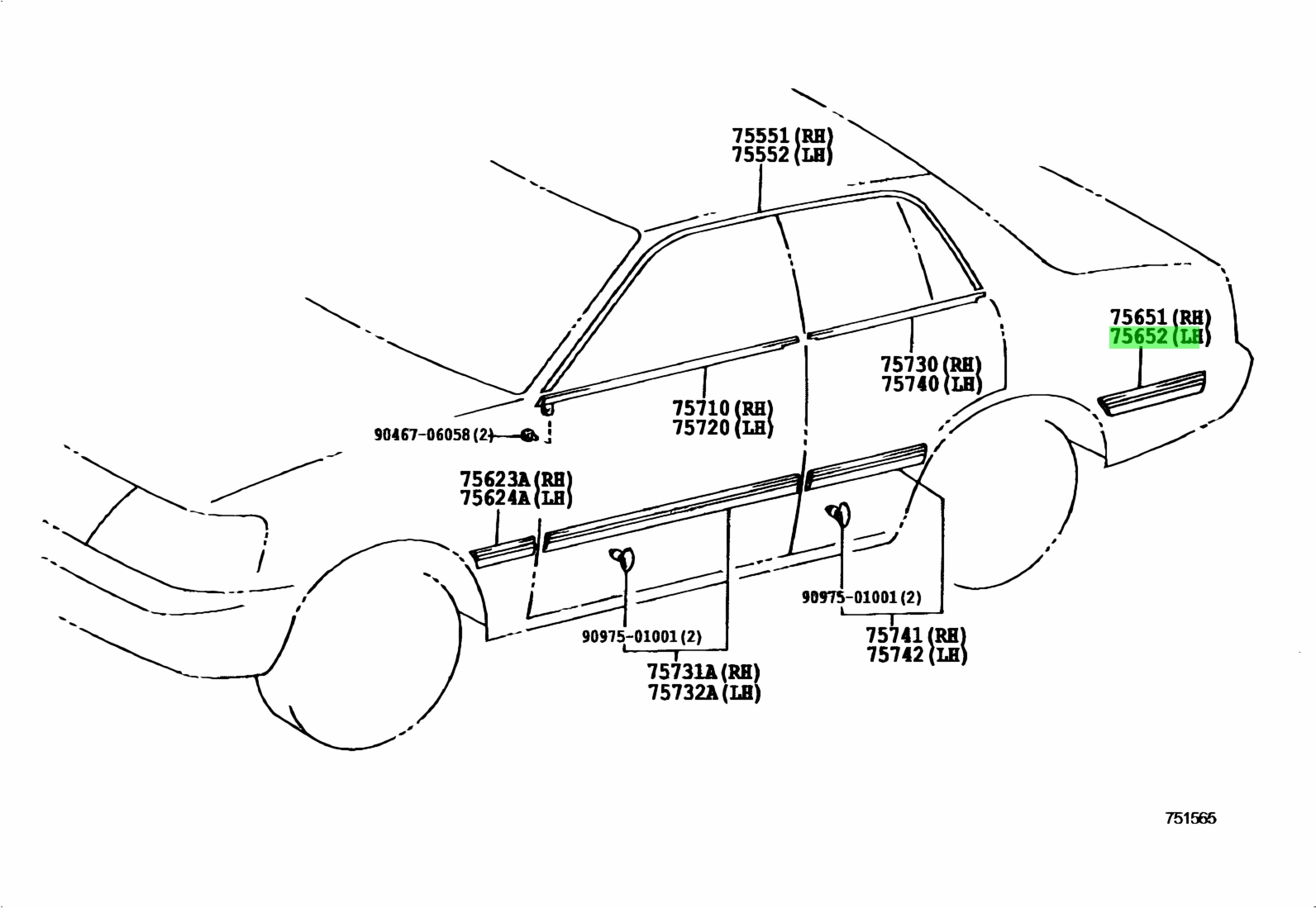 Buy Genuine Toyota A A Moulding Quarter