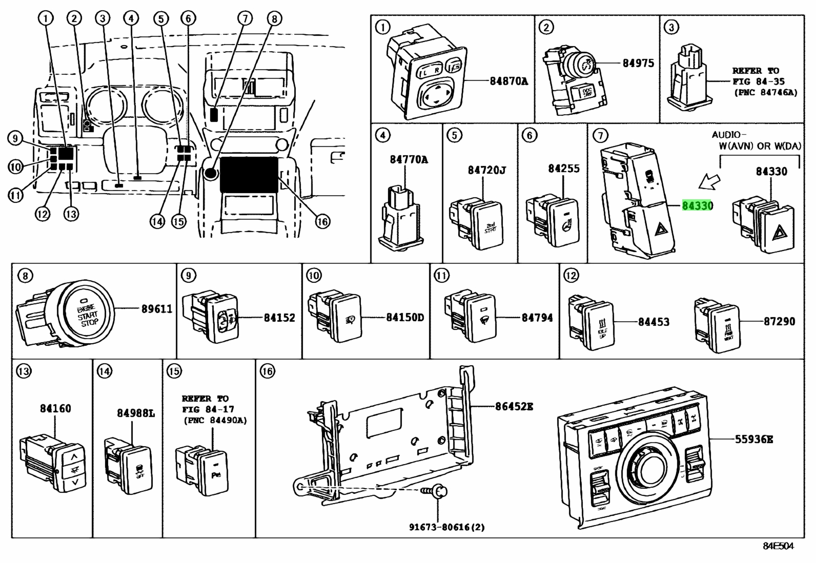 Buy Genuine Toyota Switch Assy Hazard Warning