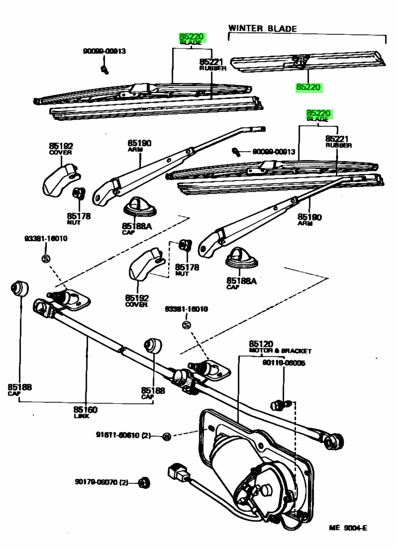 Toyota Blade Assy Windshield Wiper