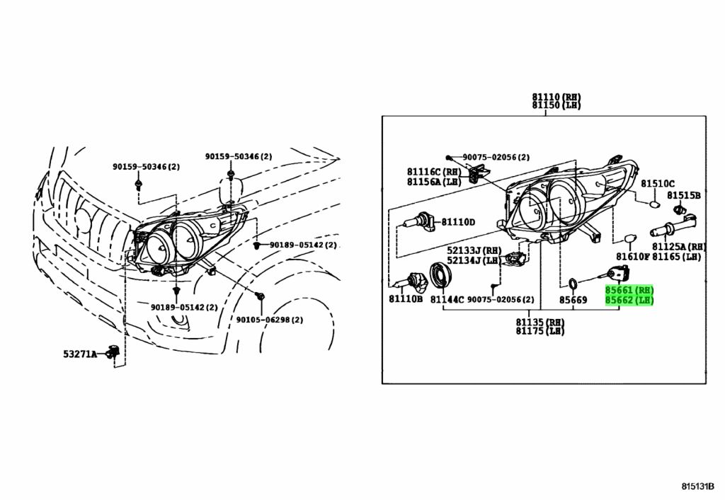 Buy Genuine Toyota Motor Headlamp Leveling