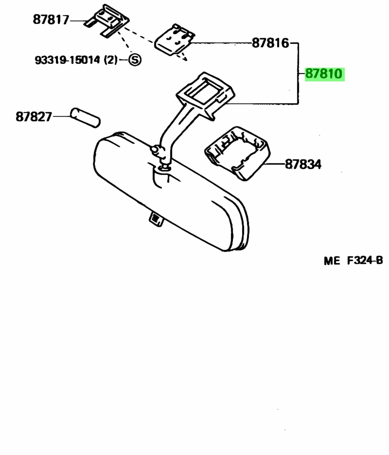 Buy Genuine Toyota K K Mirror Assy Inner Rear