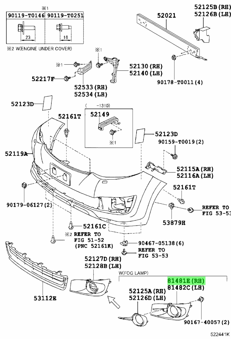 Genuine Toyota K K Cover Fog Lamp Rh Cover