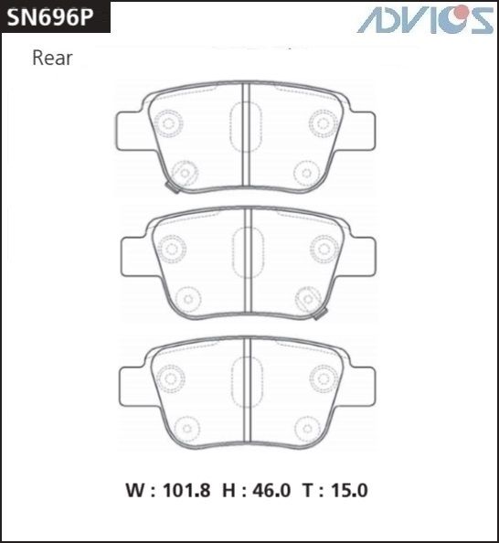 Buy ADVICS SN696P Brake Pads, Set. Photos, weight - Amayama