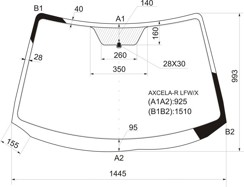 Размер лобового стекла авенсис