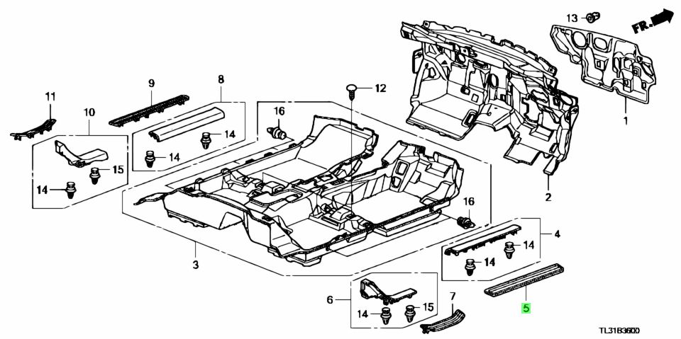 Buy Genuine Honda 84202TL0003ZA (84202-TL0-003ZA) Garnish, R. Fr. Side ...