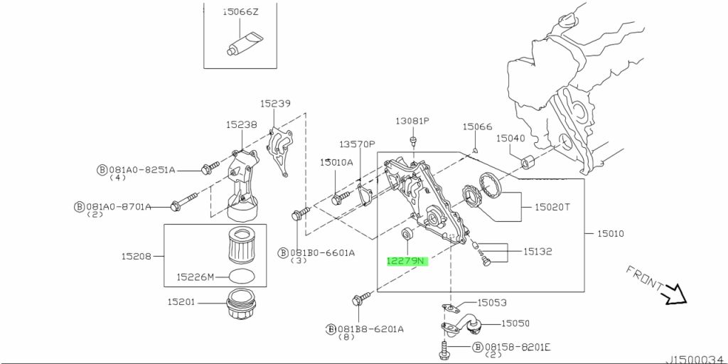 Buy Genuine Nissan 13510AD200 (13510-AD200) Seal, Oil Crankshaft Front ...