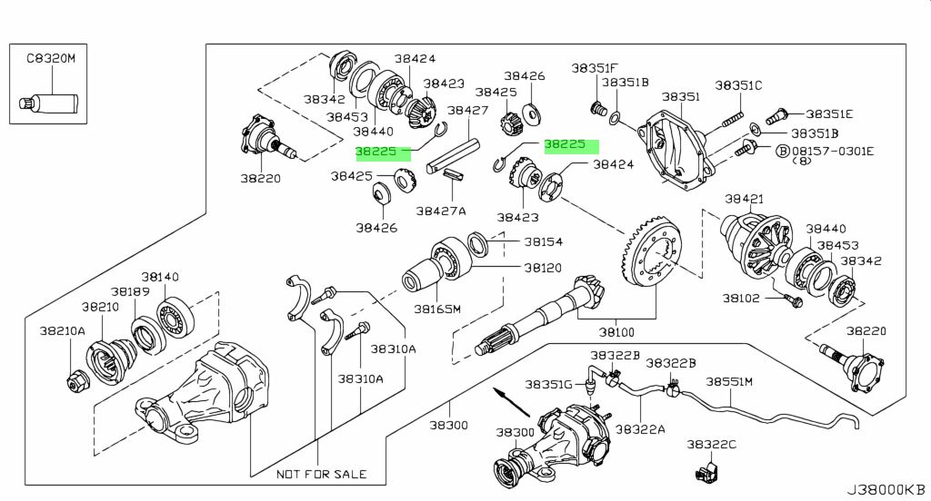 Buy Genuine Nissan 3822540P71 (38225-40P71) Circlip, Side Gear. Prices ...