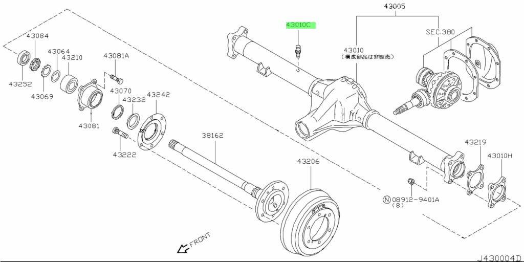 Buy Genuine Nissan 3832241L0A (38322-41L0A) Breather, Rear Axle Case ...