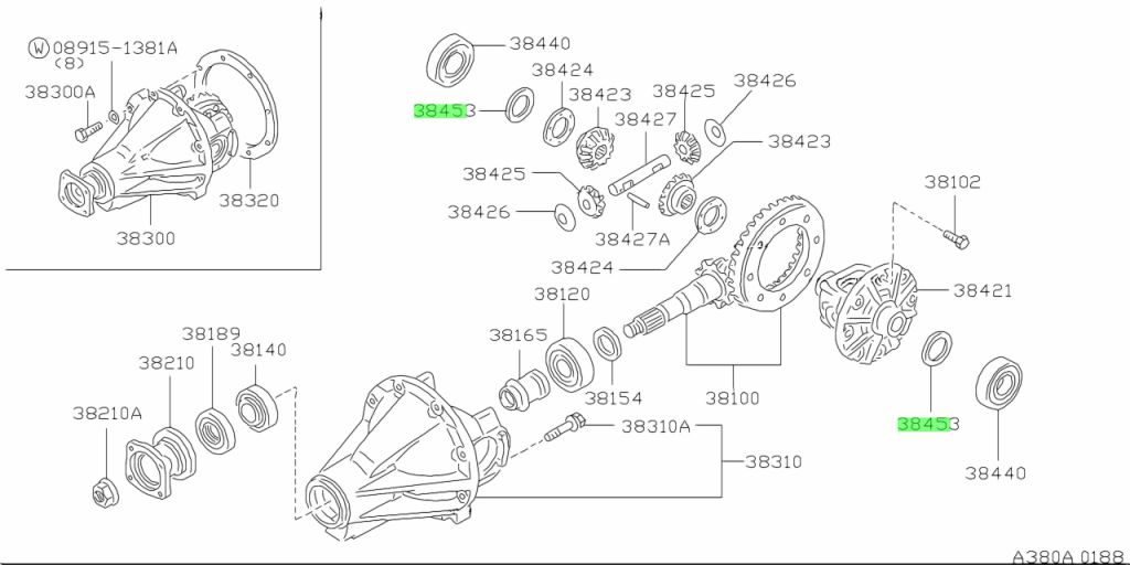 Buy Genuine Nissan 3845328500 (38453-28500) Shim, Adjust Drive Pinion ...