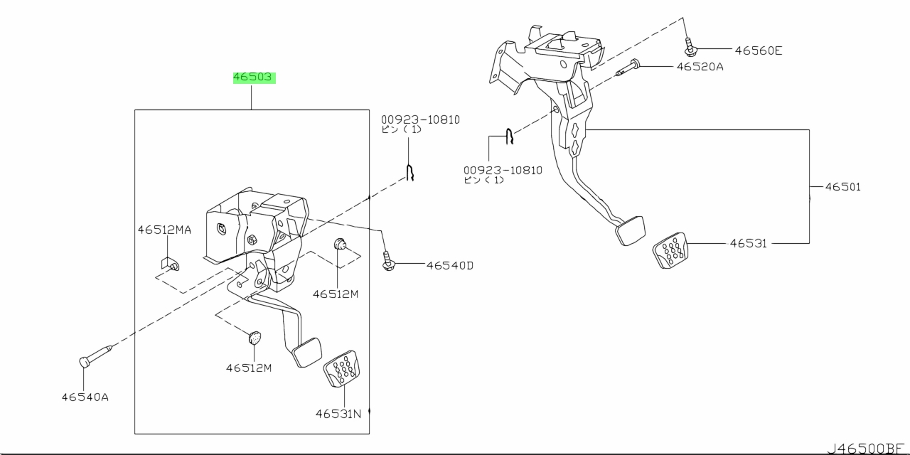 Buy Genuine Nissan 46503AC505 (46503-AC505) Pedal. Prices, fast ...