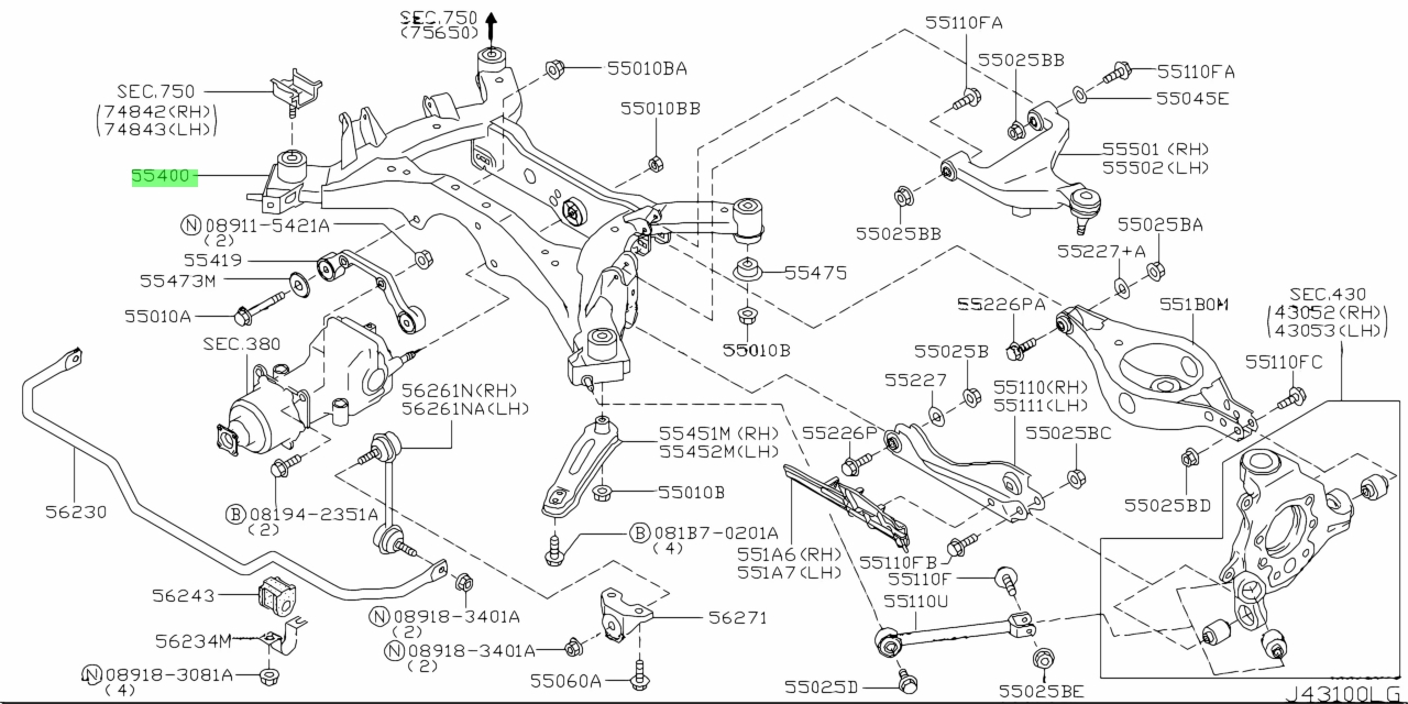 Buy Genuine Nissan 55400CC00A (55400-CC00A) Member Completerear ...