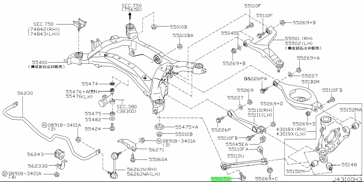 Buy Genuine Nissan 554794P000 (55479-4P000) Bolt. Prices, fast shipping ...