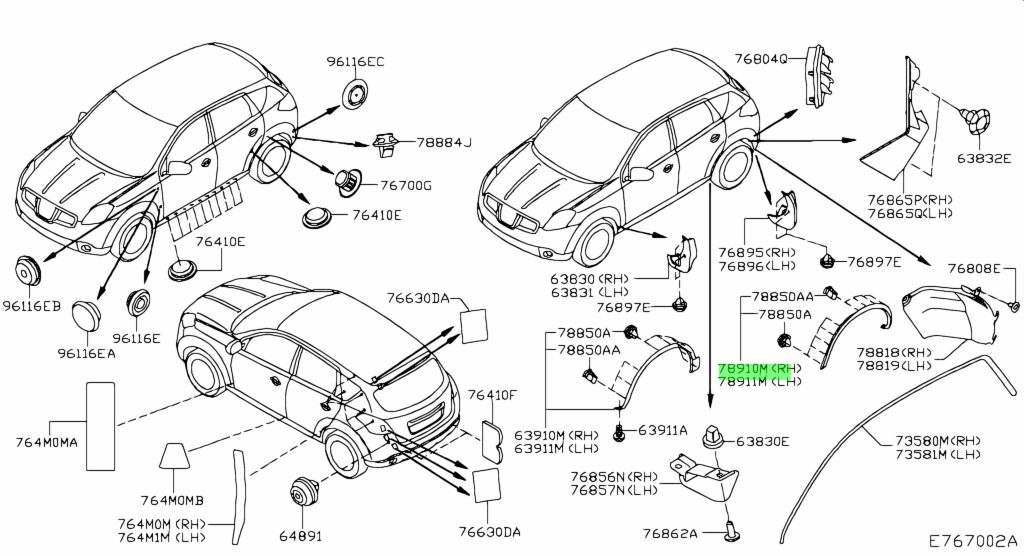 Buy Genuine Nissan 93828BR01A (93828-BR01A) Fender-Over,rear Rh. Prices ...