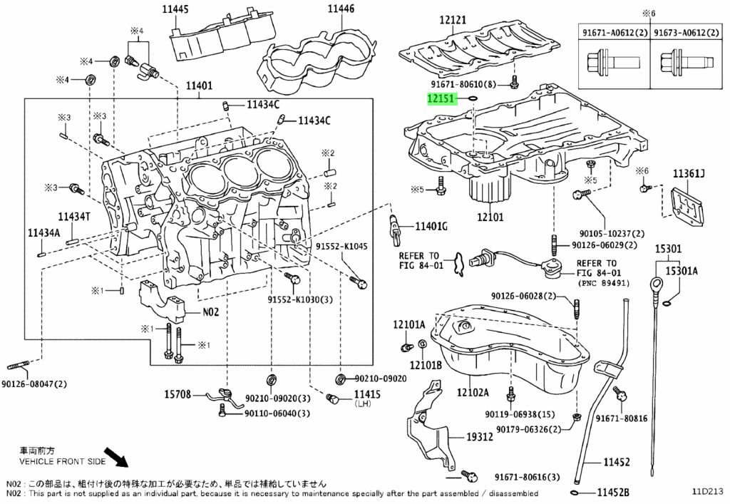 Buy Genuine Toyota 1215131010 (12151-31010) Gasket, Oil Pan. Prices ...