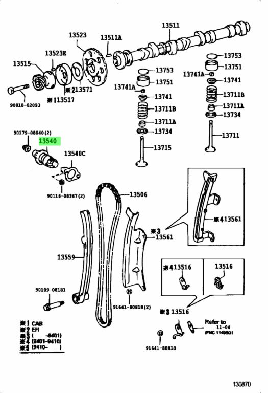 Buy Genuine Toyota 1354075010 (13540-75010) Tensioner Assy, Chain, No.1 ...