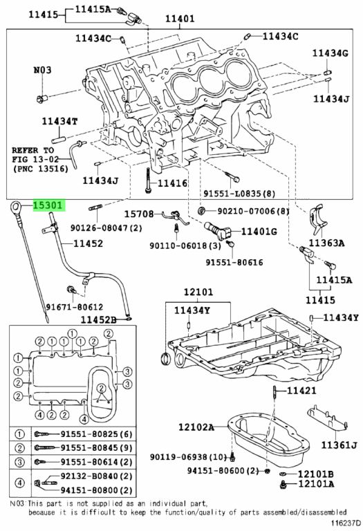 Buy Genuine Toyota 1530131060 (15301-31060) Gage Sub-Assy, Oil Level ...