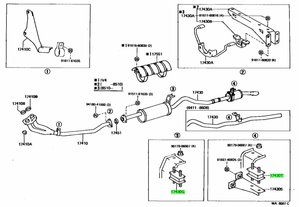 Buy Genuine Toyota 1756761030 (17567-61030) Cushion, Exhaust Pipe ...