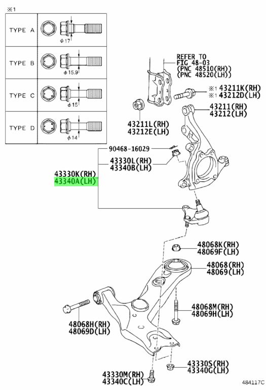 Buy Genuine Toyota 4333059155 (43330-59155) Joint Assy, Lower Ball ...