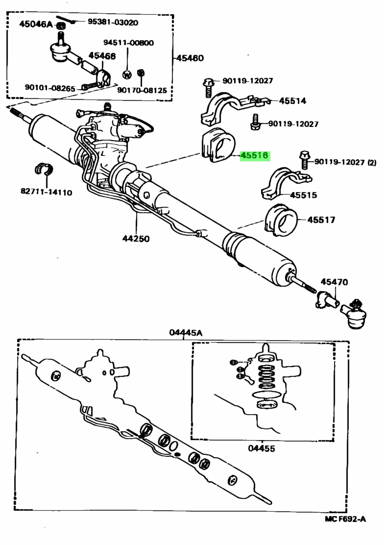 Buy Genuine Toyota 4551614021 (45516-14021) Grommet, Steering Rack ...