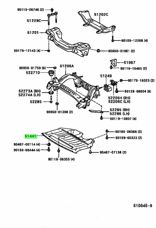 Buy Genuine Toyota 5144122290 (51441-22290) Cover, Engine Under, No.1 ...