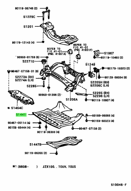 Buy Genuine Toyota 5144122290 (51441-22290) Cover, Engine Under, No.1 ...