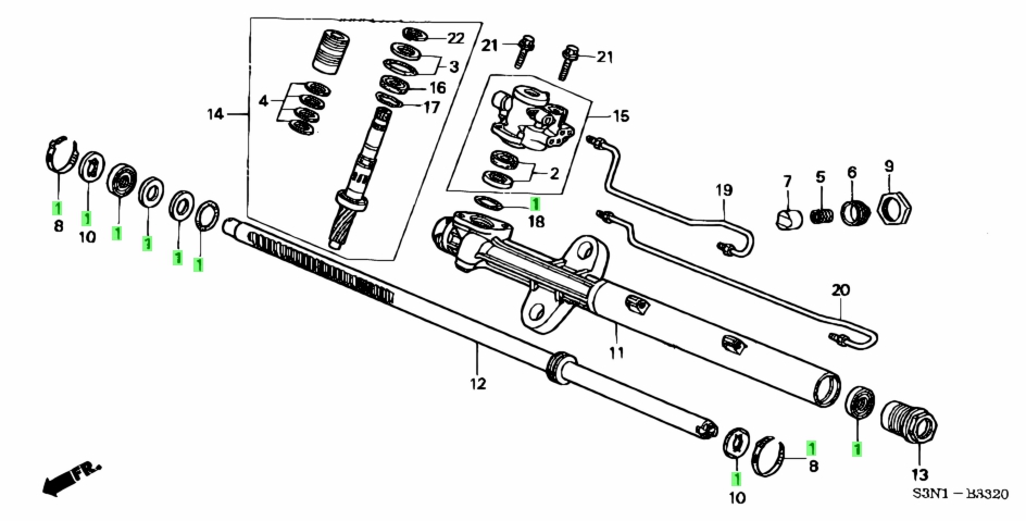 Схема рулевой рейки хонда срв 3