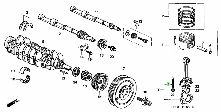 Buy Genuine Honda 13204PDEE01 (13204-PDE-E01) Bolt, Connecting Rod ...