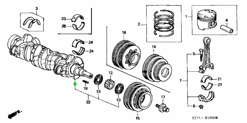 Buy Genuine Honda 13310P73J01 (13310-P73-J01) Crankshaft Comp. for ...