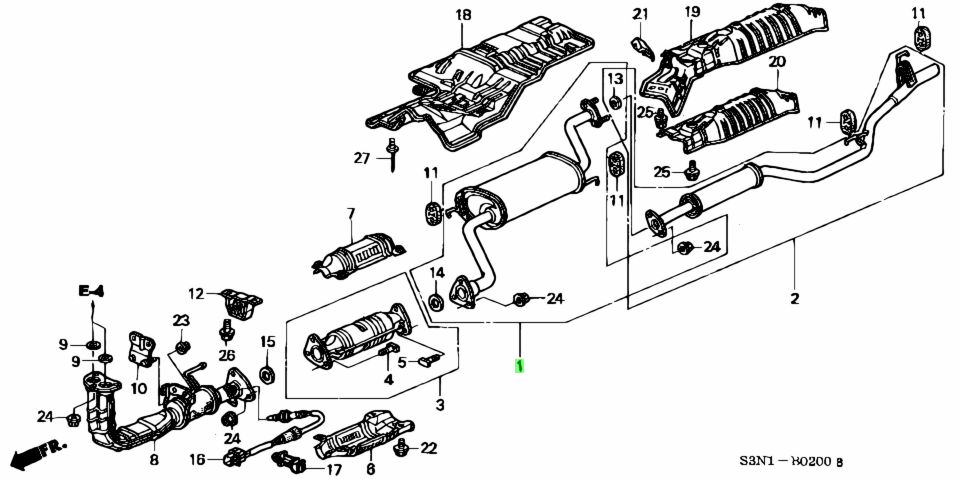 Хонда срв рд1 выхлопная система схема